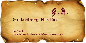 Guttenberg Miklós névjegykártya